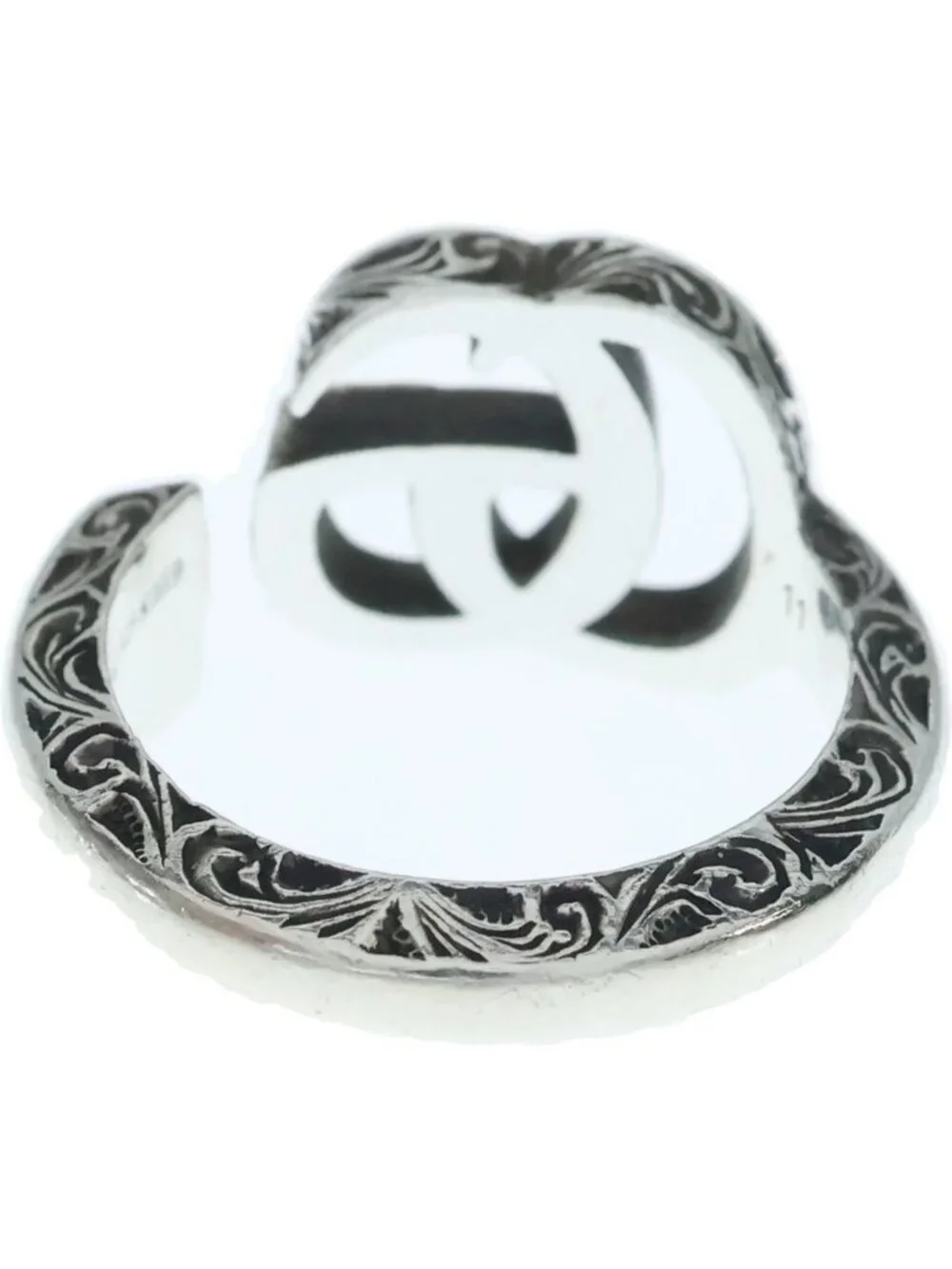 Gucci Arabesque Double G Signature Ring Silver